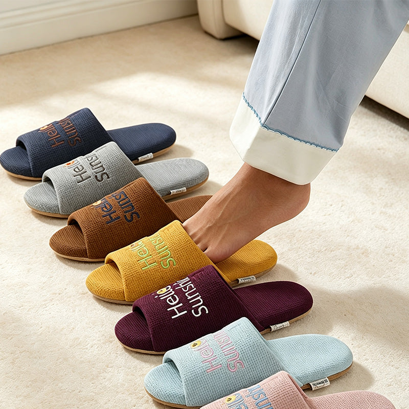 CouldNook Open Toe Smooth Home Slippers - Gentle Display Piece