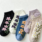 CouldNook Mesh Big Floral Socks - Sweet Thin Breathable Women Socks