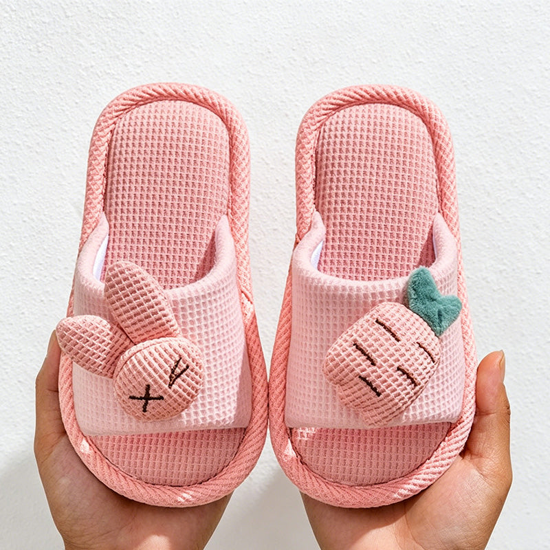 CouldNook Carrot Detail Soft Open Toe Slippers - Sunny Home Accent