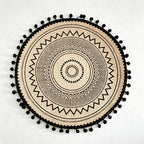 CouldNook Jute Ball Edge Woven Placemat - Aesthetic Rustic Table Mat