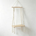 CouldNook Macrame Wooden Wall Shelf - Wall Accent Decor