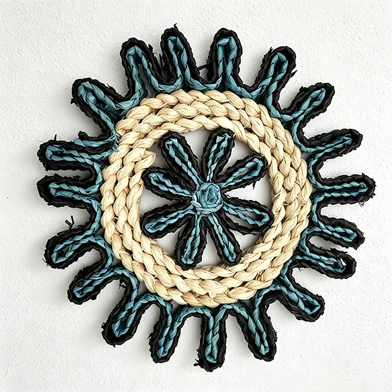 CouldNook Flower Shape Corn Woven Mat - Aesthetic Natural Placemat