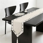 CouldNook Retro French Vintage Floral Table Runner - Luxury V-Shape Tassel Mat