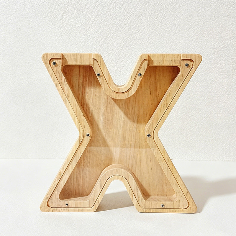 CouldNook 26-letter Wooden Money Box - Desktop Savings Ornament
