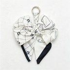 CouldNook 5.51''  Black Series Pattern Bow Bag Charm - Handle Accent
