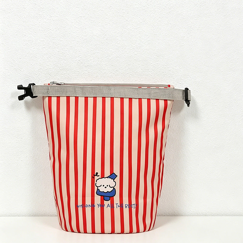 CouldNook Striped Drawstring Lunch Storage Bag - Meal Carry Accent