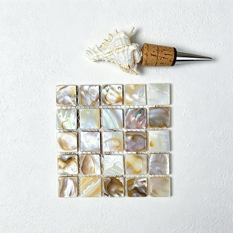 CouldNook Natural Shell Mosaic Coaster - Aesthetic insulated Table Mat