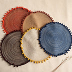 CouldNook Cotton Ball Woven Placemat - Aesthetic Luxe Table Mat