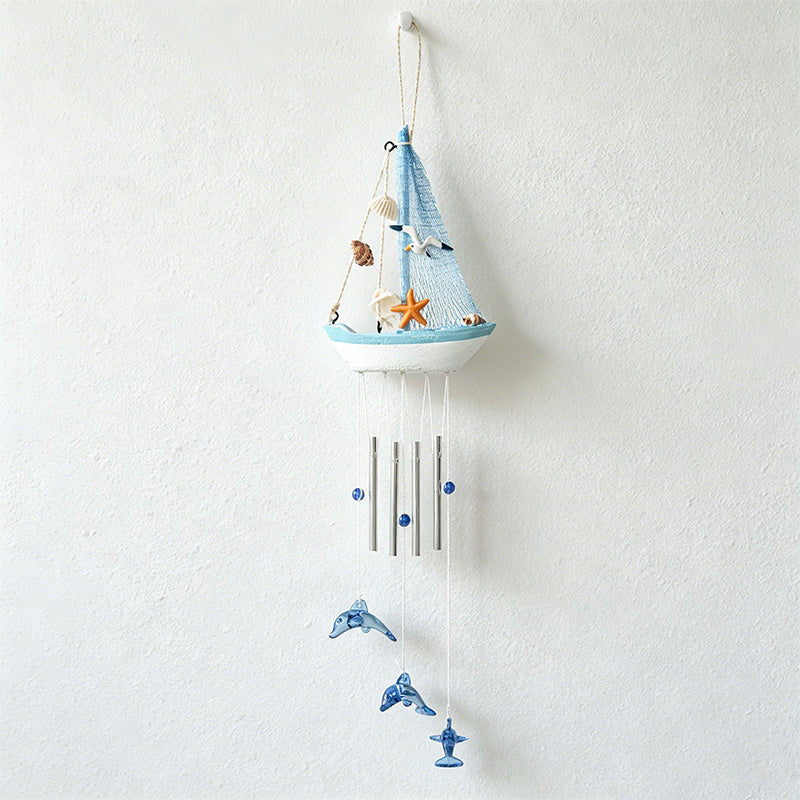 CouldNook Mediterranean Bell Hanging - Nautical Sailboat Wall Ornament