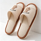 CouldNook Soft Animal Applique Open Toe House Slippers - Warm Home Accent