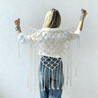 CouldNook Macrame Fringe Vest Cover - Layered Styling Accent (小胡0611-8BW6JBT95)-ok