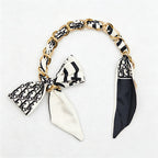 CouldNook 16.54'' Black Series Pattern Bow Chain Bag Strap - Everyday Accent