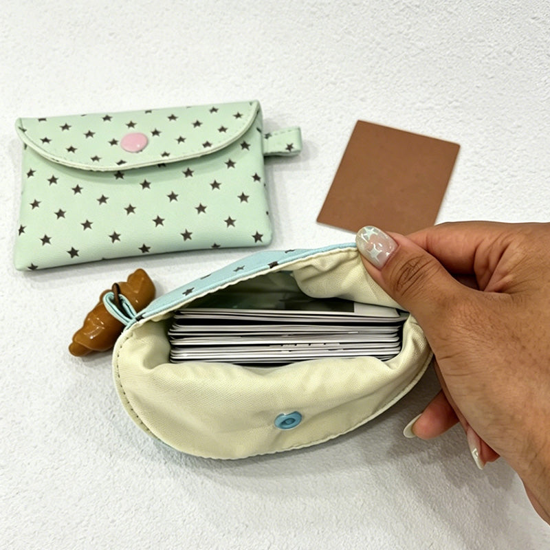 CouldNook Mint Chocolate Star Pouch - Aesthetic Canvas Card Case
