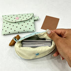 CouldNook Mint Chocolate Star Pouch - Aesthetic Canvas Card Case