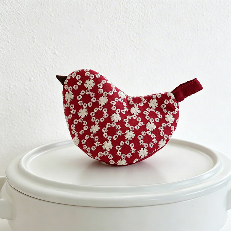 CouldNook Bird Embroidered Pot Cap - Aesthetic insulated Handle Cover