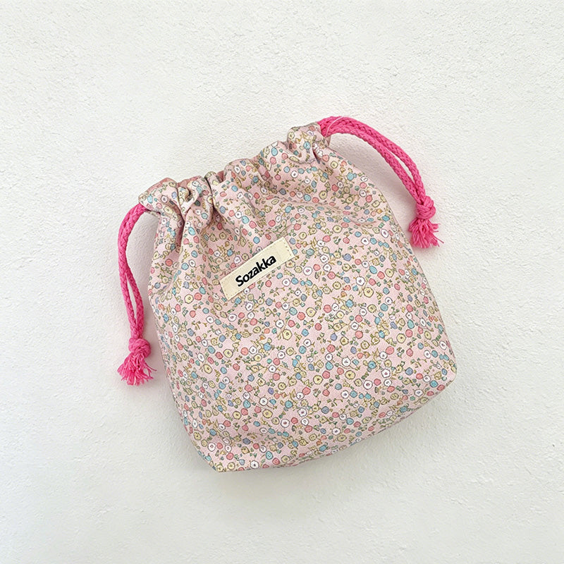 CouldNook Printed Drawstring Storage Pouch - Small Home Organizer