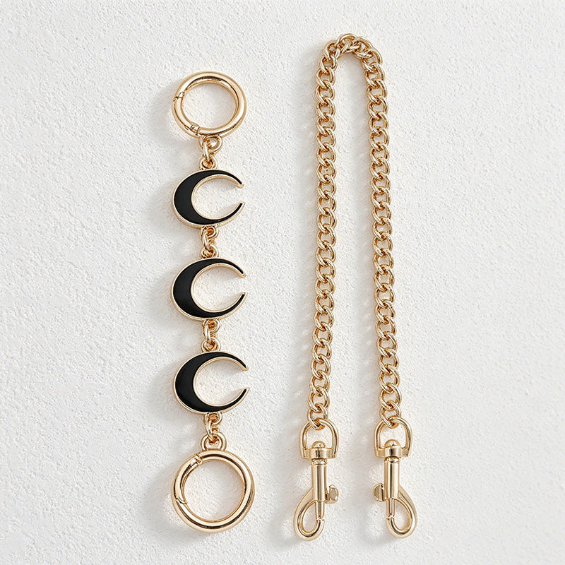 CouldNook Metal Moon Bag Chain 2PCS Set - Layered Bag Accent