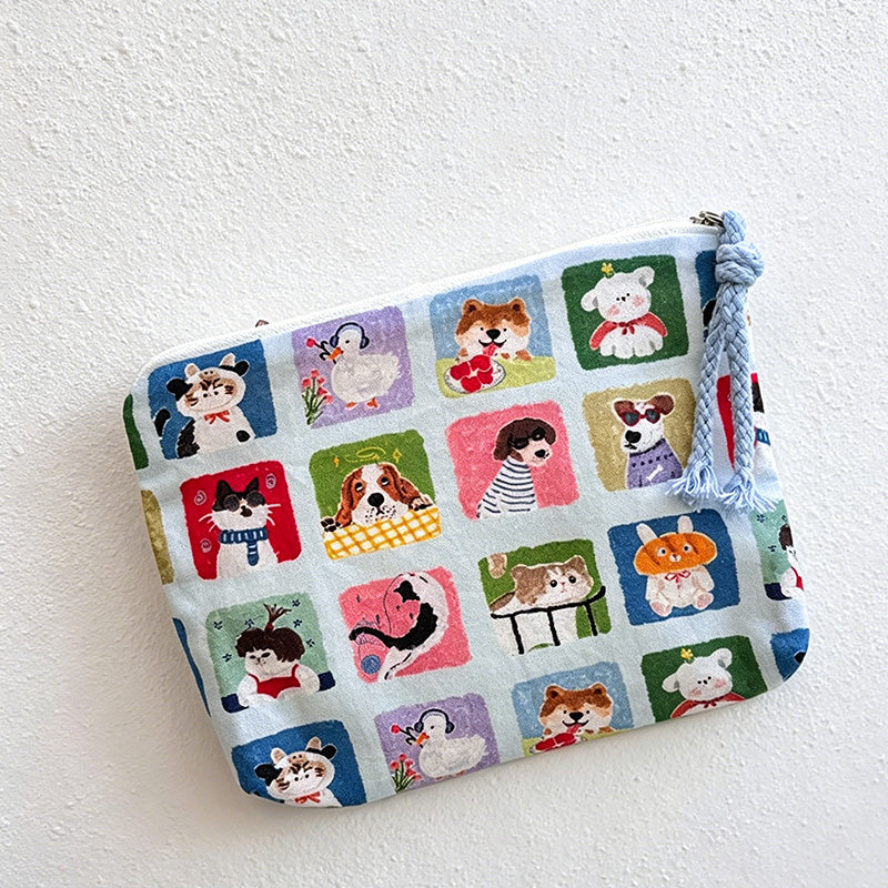 CouldNook Print Canvas Cosmetic Pouch - Small Storage Accent
