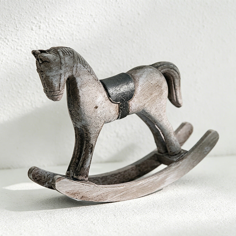 CouldNook Vintage Distressed Wooden - Rocking Horse Decor Ornament