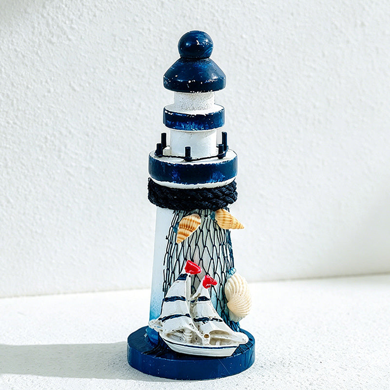 CouldNook Mediterranean Mini Wooden - Lighthouse Decor Ornament