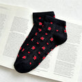 CouldNook Ribbed Mesh Tiny Floral Socks - Thin Breathable Women Socks