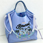 CouldNook Aloha Hawaii Hula Dancer Embroidery Shopping Bag - Everyday Market Accent