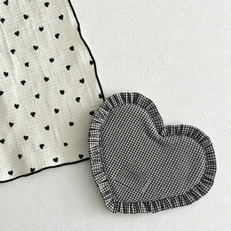CouldNook Lace Heart Plaid Coaster - Aesthetic Fabric Accessory Mat