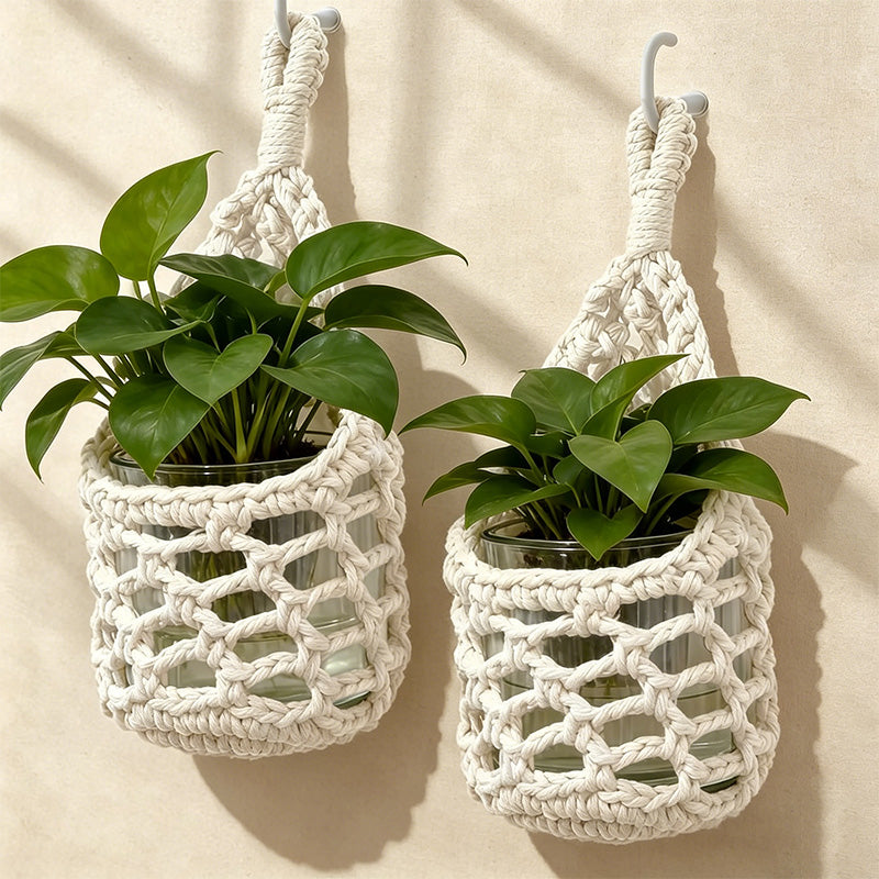 CouldNook Hanging Woven Storage Basket - Wall Plant Holder