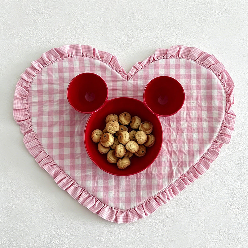CouldNook Lace Heart Large Placemat - Aesthetic Fabric Table Decor