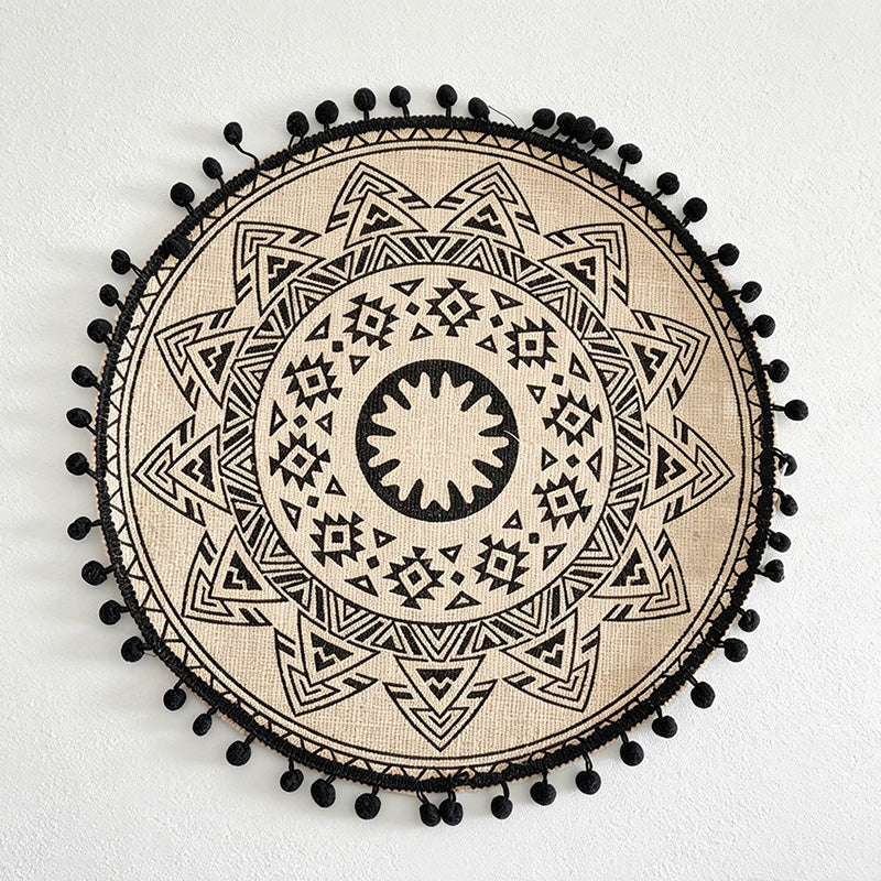 CouldNook Jute Ball Edge Woven Placemat - Aesthetic Rustic Table Mat