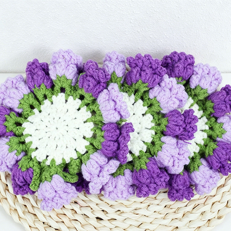 CouldNook Hand Crochet Bellflower Coaster - Floral Heat Resistant Table Decor