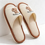 CouldNook Soft Animal Applique Open Toe House Slippers - Warm Home Accent