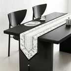 CouldNook Retro French Vintage Floral Table Runner - Luxury V-Shape Tassel Mat