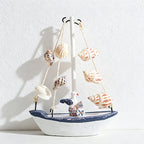CouldNook Mediterranean Shell Bird Hanging - Coastal Nautical Ornament