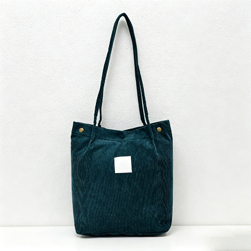 CouldNook Corduroy Shoulder Tote Bag - Daily Carry Accent