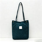CouldNook Corduroy Shoulder Tote Bag - Daily Carry Accent