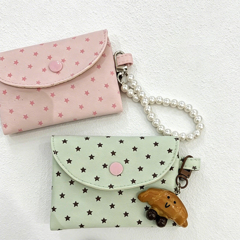 CouldNook Mint Chocolate Star Pouch - Aesthetic Canvas Card Case