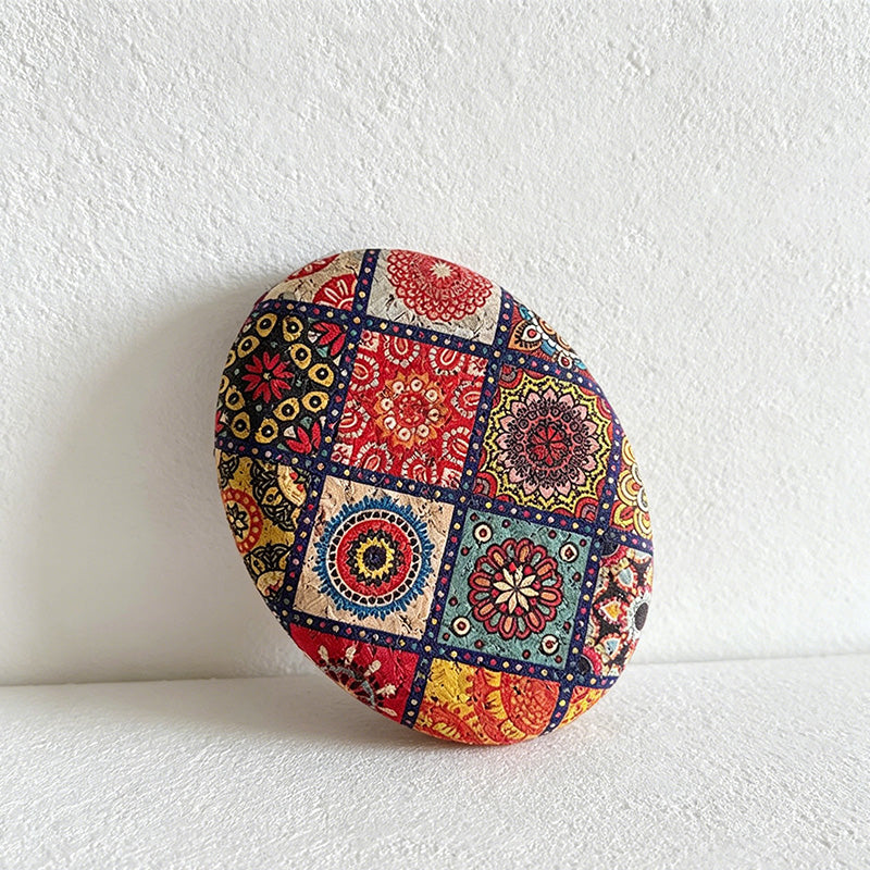 CouldNook Retro Cork Floral Sided Pocket Mirror - Dual Sided Magnifying Decor
