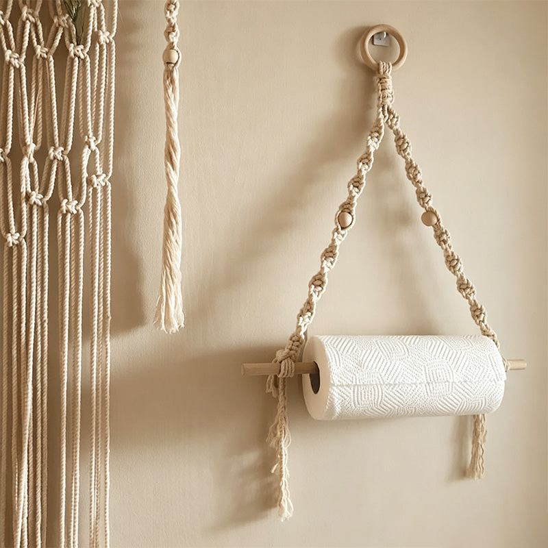 CouldNook Macrame Paper Towel Holder - Kitchen Wall Decor