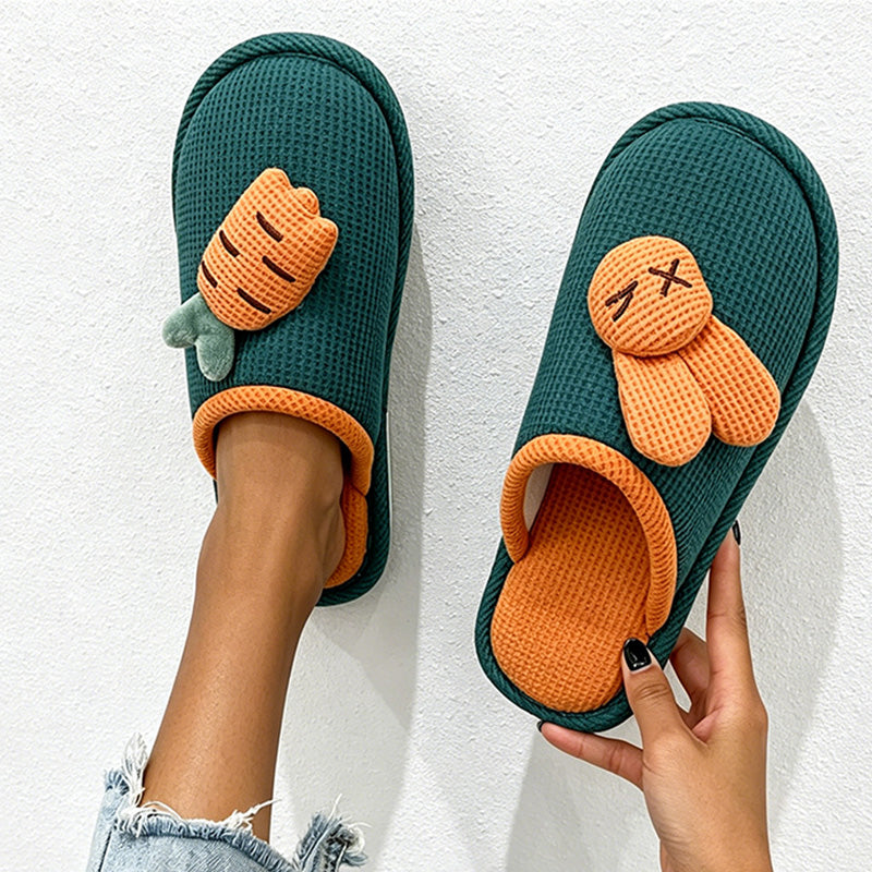 CouldNook Bunny Pattern Open Toe Slippers - Playful Kitchen Accent