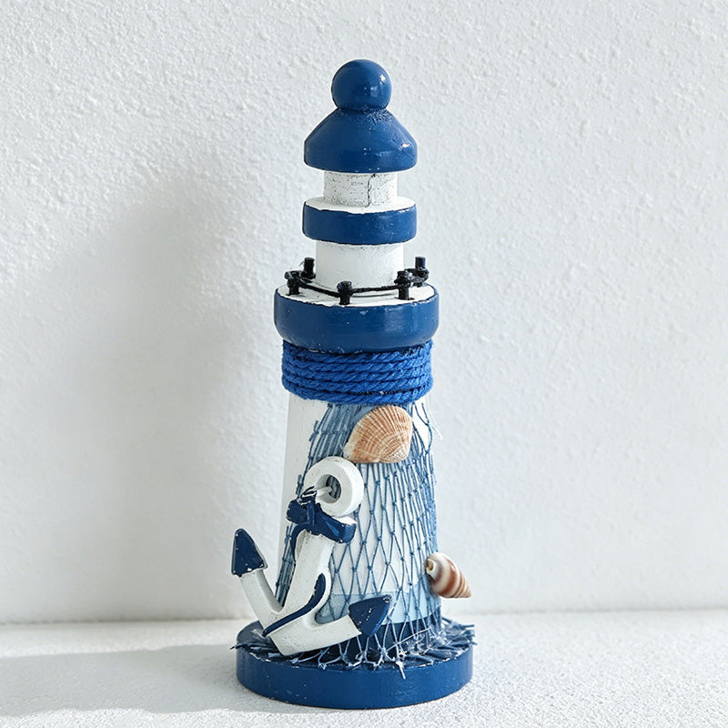 CouldNook Mediterranean Mini Wooden - Lighthouse Decor Ornament
