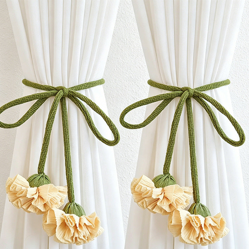 CouldNook Flower Curtain Tieback - Soft Drapery Holder (谭琪0610-8BW7HBCT01-OK)