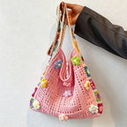 CouldNook Crochet Trim Floral Shoulder Bag - Everyday Carry Accent