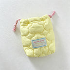 CouldNook Quilted Drawstring Storage Pouch - Soft Vanity Organizer