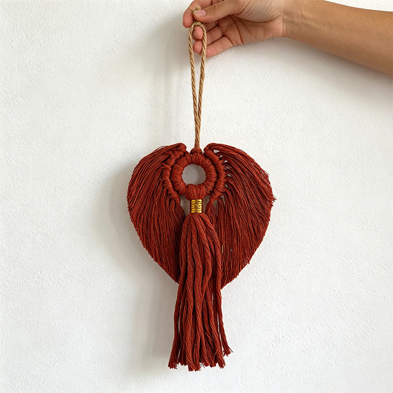 CouldNook Macrame Angel Wing Ornament - Window & Wall Accent Decor