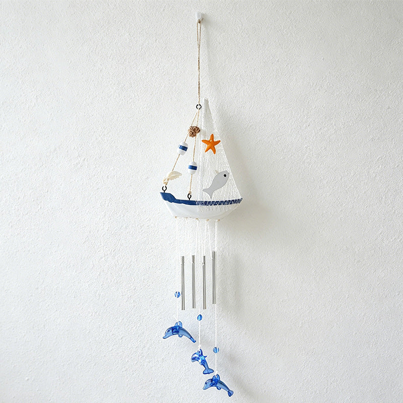 CouldNook Blue & White Wooden Sailboat - Nautical Sailboat Wall Ornament