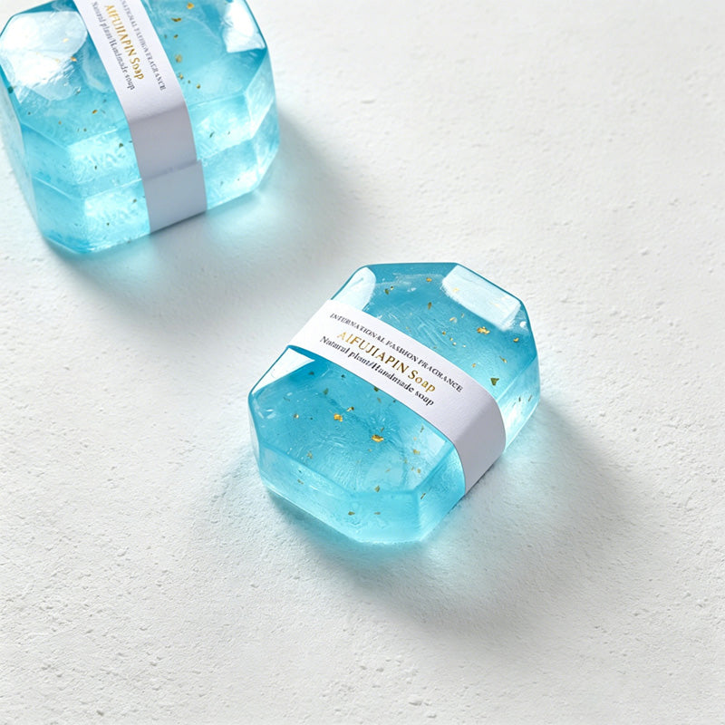 CouldNook Translucent Gemstone & Heart Gold Foil Handmade Soap