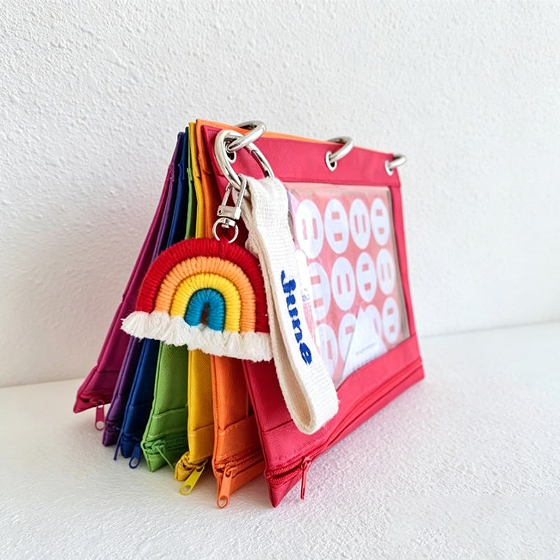 CouldNook Rainbow Seven-Color Toiletry Bag Set- Colorful Storage Pouch