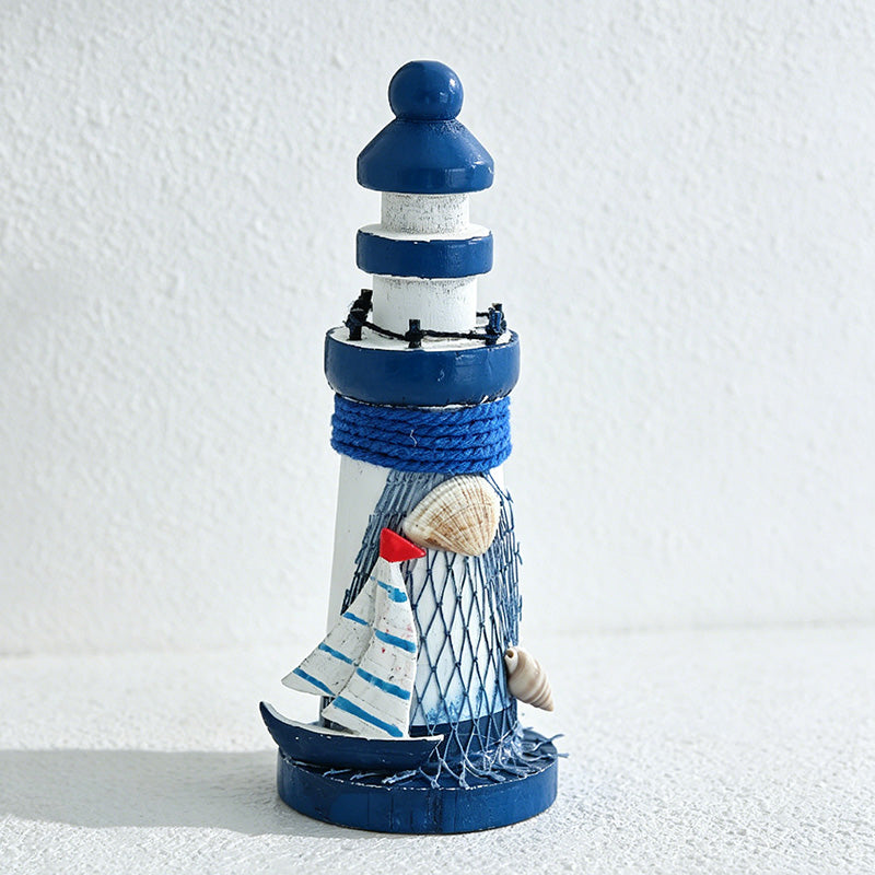 CouldNook Mediterranean Mini Wooden - Lighthouse Decor Ornament