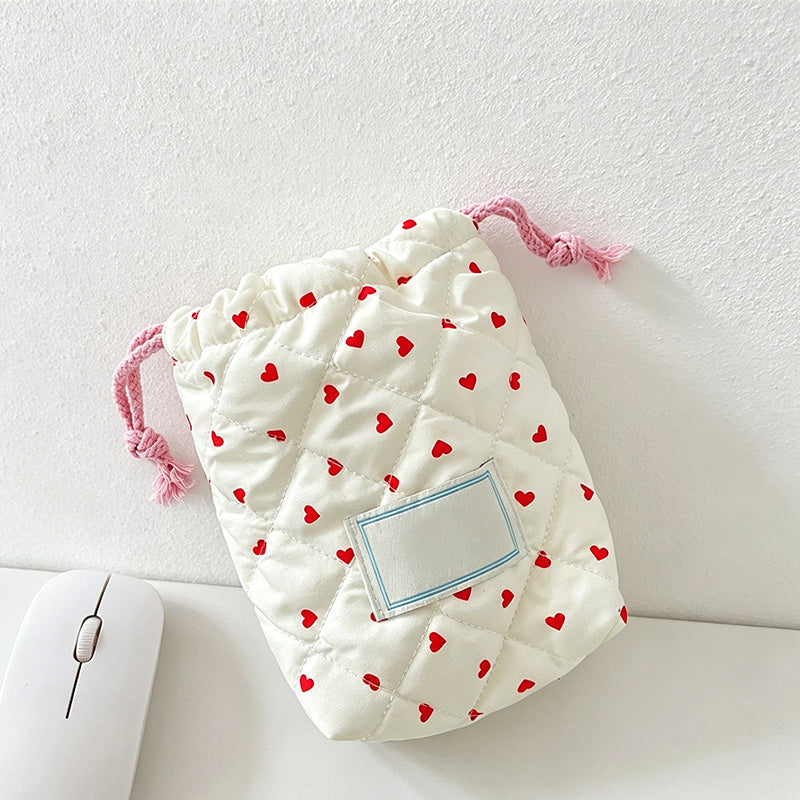 CouldNook Mini Heart Quilted Pouch - Accessory Organizer Bag